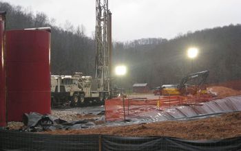 an unconventional shale gas drilling site in West Virginia.